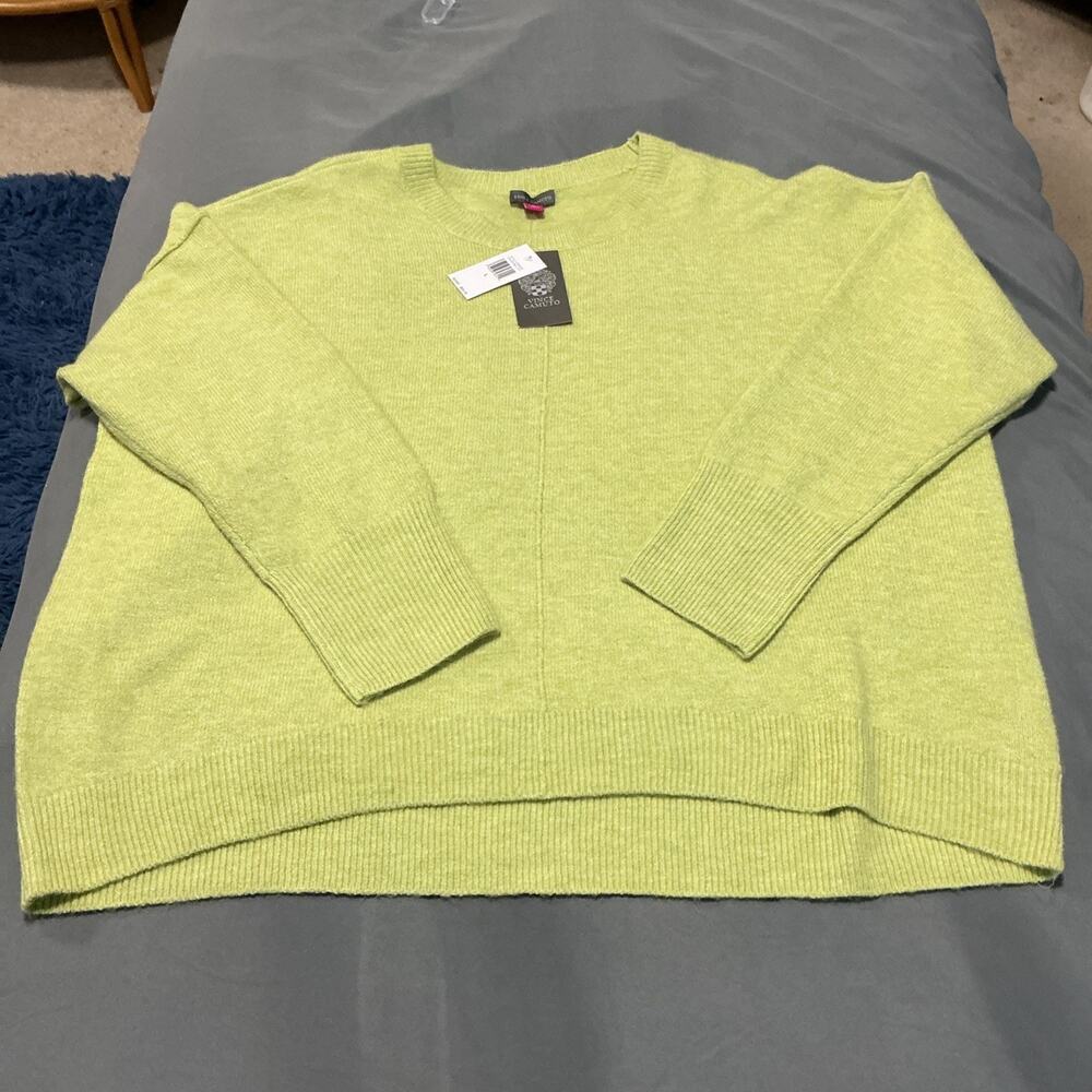 NWT Vince Camuto Green Knit Crew Neck Pullover Sweater Long Sleeve Large 3760 - Picture 7 of 10